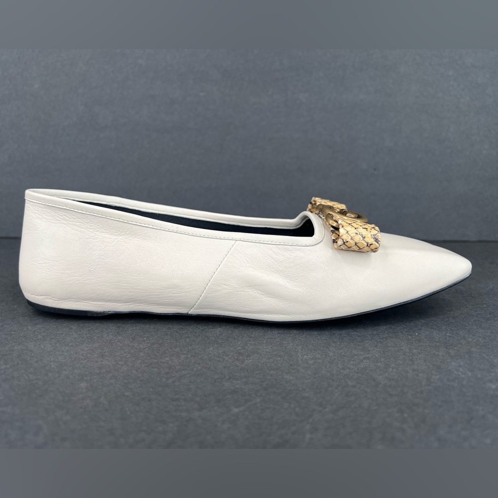 Gucci Double G Interlocking Python Snakeskin Ballet Ballerina Flats Size EU 38 - Picture 3 of 11